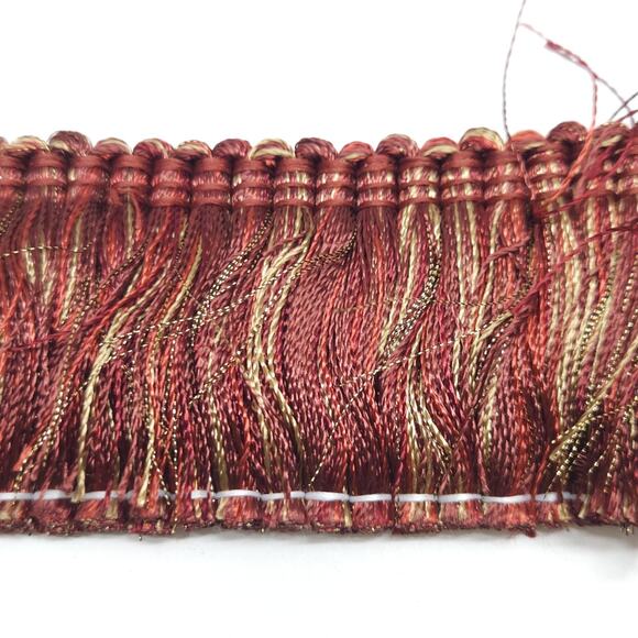 Conso Brush Fringe 2" Rust Bronze Drapery Upholstery Decorative Trim USA 7yds - Picture 3 of 4
